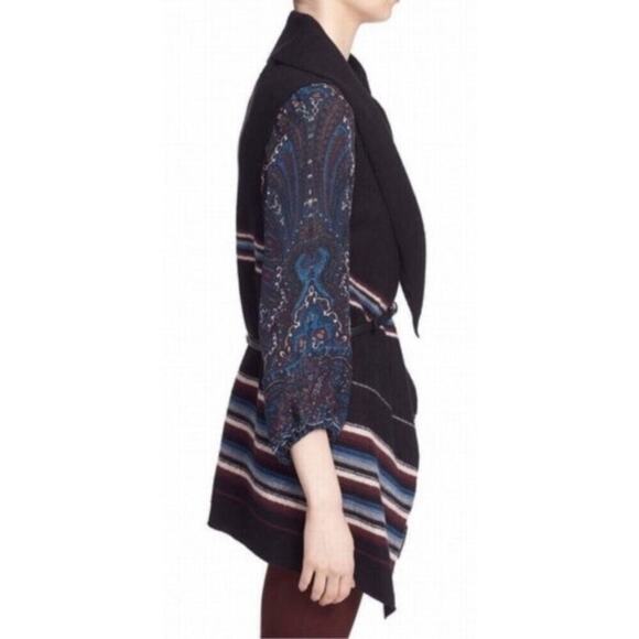 Joie Ligiere wool striped long drape vest - Picture 2 of 11